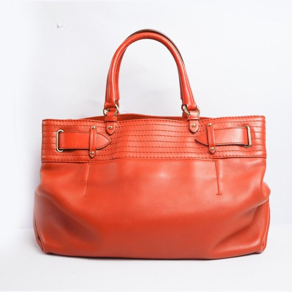 Salvatore Ferragamo Terracotta Women Leather Buckled Tote Handbag Made Italy - Picture 2 of 12
